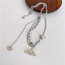 Load image into Gallery viewer, Maeelove Cinnamoroll/Kuromi reflective pearl necklace