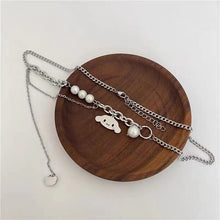 Load image into Gallery viewer, Maeelove Cinnamoroll/Kuromi reflective pearl necklace
