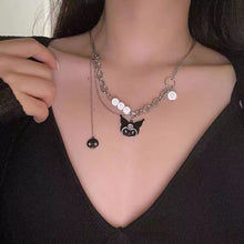 Load image into Gallery viewer, Maeelove Cinnamoroll/Kuromi reflective pearl necklace