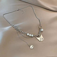 Load image into Gallery viewer, Maeelove Cinnamoroll/Kuromi reflective pearl necklace