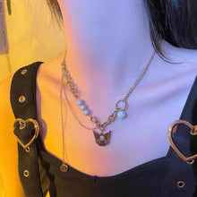 Load image into Gallery viewer, Maeelove Cinnamoroll/Kuromi reflective pearl necklace