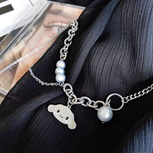 Load image into Gallery viewer, Maeelove Cinnamoroll/Kuromi reflective pearl necklace