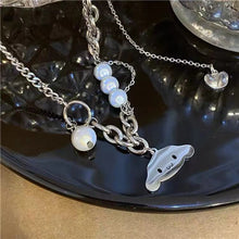 Load image into Gallery viewer, Maeelove Cinnamoroll/Kuromi reflective pearl necklace