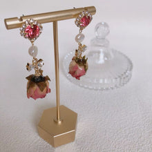 Load image into Gallery viewer, Maeelove Rose and Pearl 925 Silver Needle Earrings