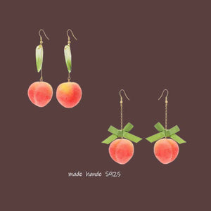 Maeelove Peach Ear Studs and Ear Clips