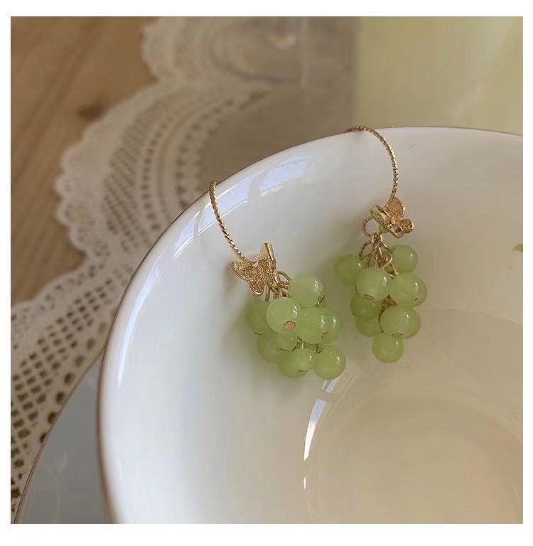 Maeelove Grape with Butterfly 925 Sterling Silver Studs