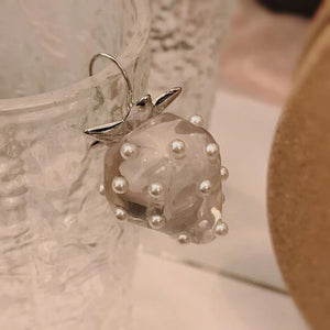 Maeelove Crystal Large Strawberry Earrings 925 Silver Needles