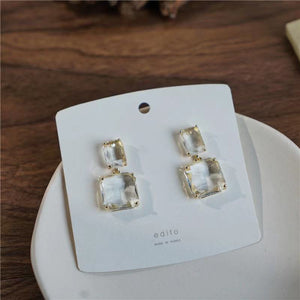 Bella poarch!Sugar Cube Crystal 925 Sterling Silver Earrings
