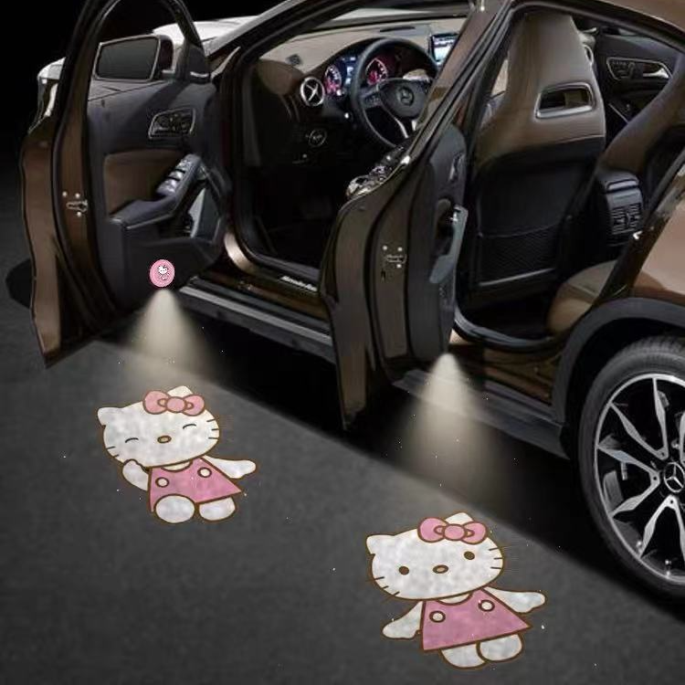 2. Hello Kitty Car Door Lights LED Cute Pink