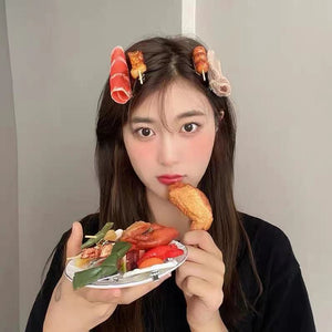 Maeelove Tiktok Simulation skewers food hairpin