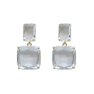 Bella poarch!Sugar Cube Crystal 925 Sterling Silver Earrings