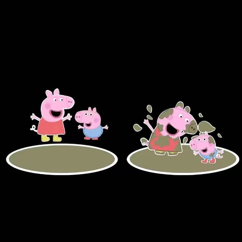 1. Peppa Pig Car Welcome Light LED - Cute Pink