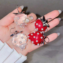 Load image into Gallery viewer, Maeelove Crystal Large Strawberry Earrings 925 Silver Needles